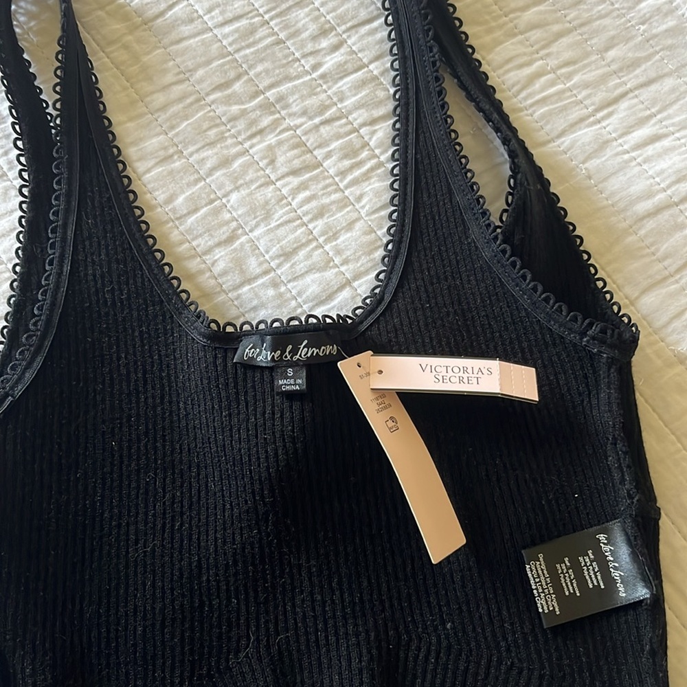 For Love and Lemons Black Pointelle Tank - Picture 4 of 5